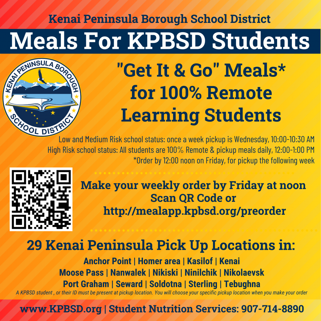 Get It and Go Meals for students with 100% Remote Learning
