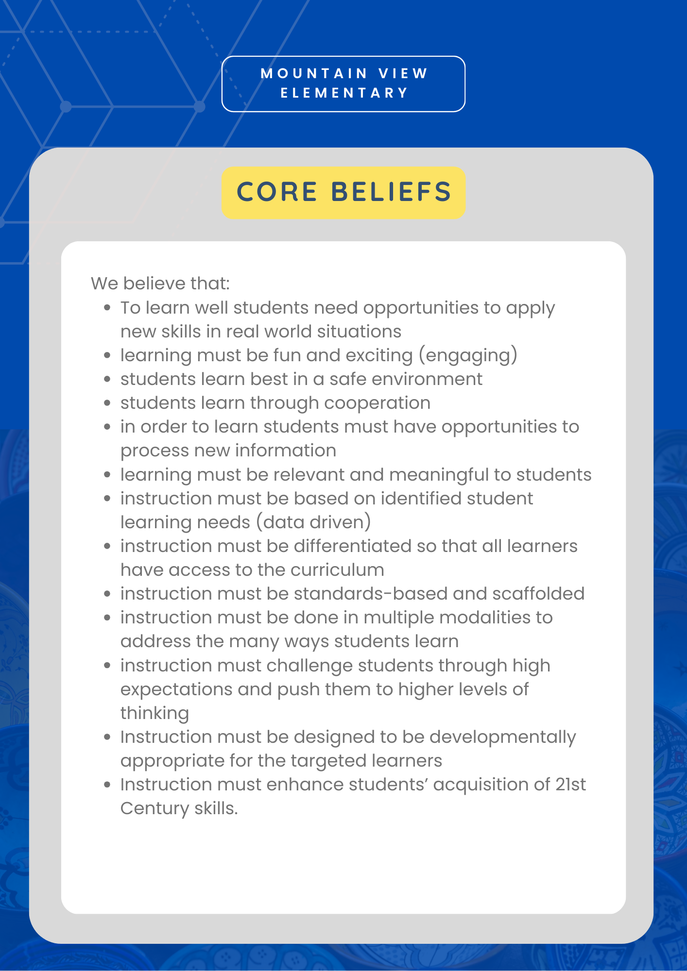 Core beliefs Graphic