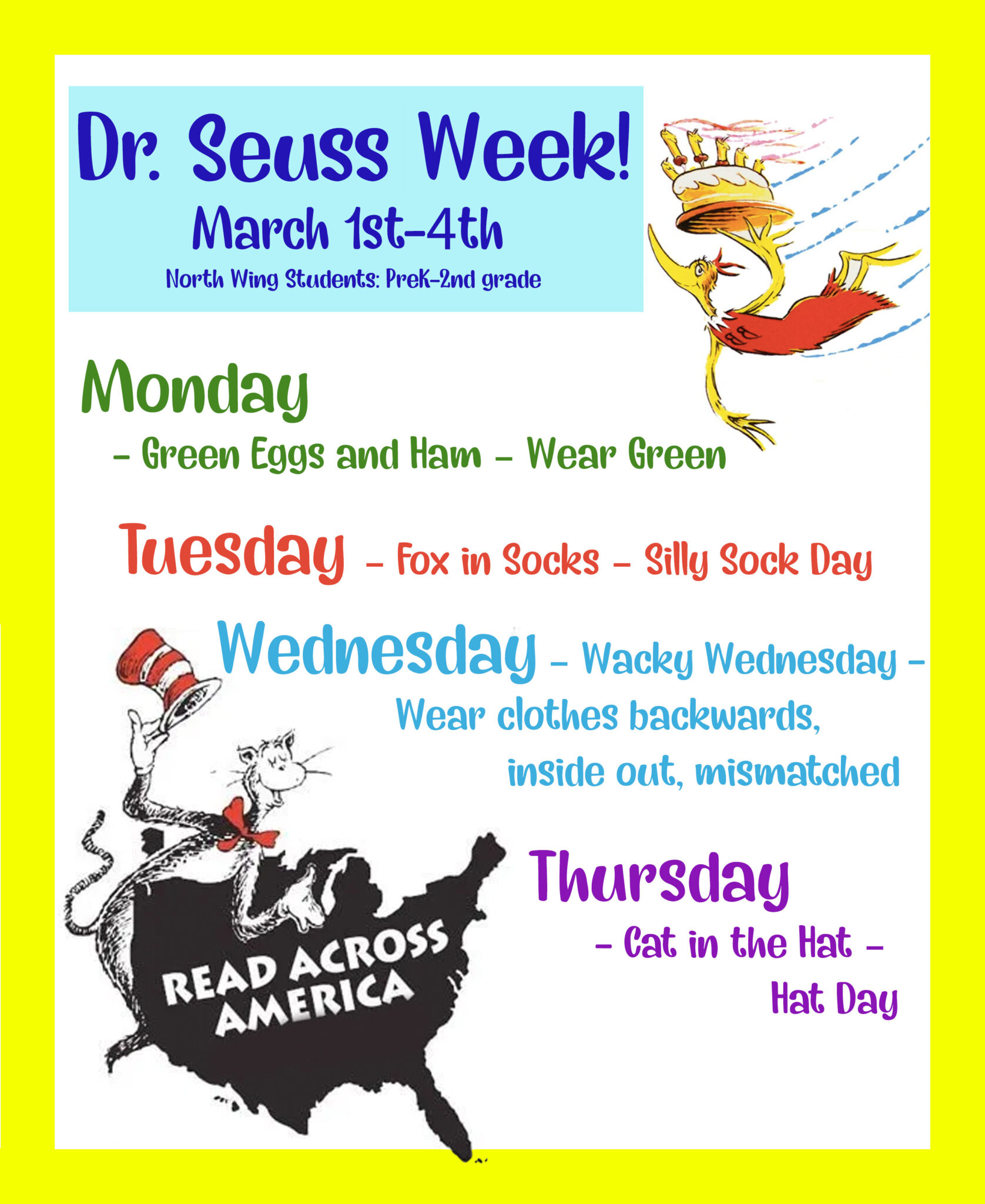 Dr. Seuss Week Seward Elementary